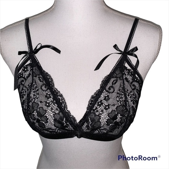 AVIDLOVE Black Lace Bralette, sz M - Picture 2 of 7